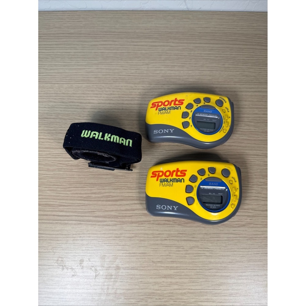 Sony Walkman SRF-M78 AM/FM Sports Radio Wrist Arm Band Strap Tested - Lot of 2